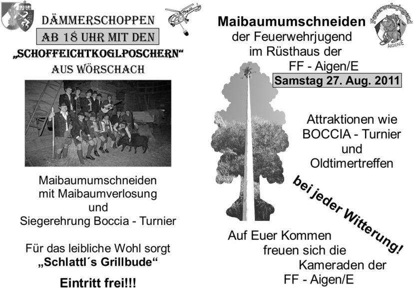 Der Maibaum wird umgeschnitten