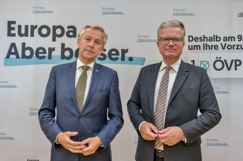 EU-Spitzenkandidat NRAbg. Reinhold Lopatka und Landeshauptmann Christopher Drexler 